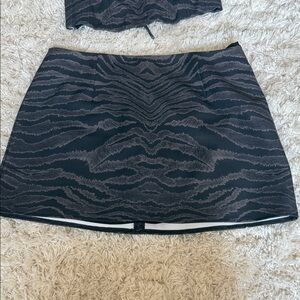 White Fox Boutique Black and Gray Mini Skirt